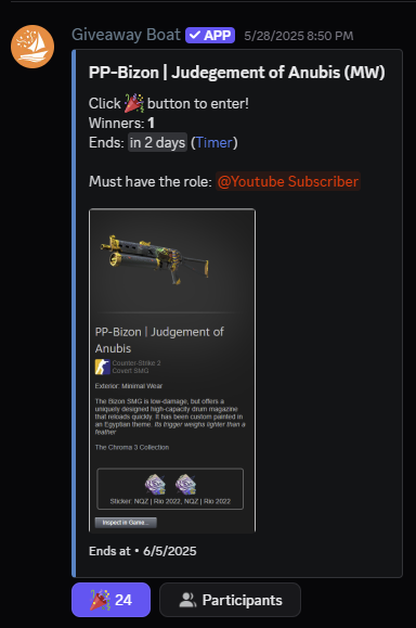 BeanMachineCS2's tweet photo. Two giveaways LIVE on the Discord!
To enter:
🎉Join Discord🎉
🎉Use code "beanmachine" on https://t.co/jORshYRIiX or https://t.co/7QMRfrWDCz🎉
🎉Free profit🎉

Winners rolled in 2 days!
https://t.co/2XGMoP3pAs
GLGL https://t.co/4qJHP5SFEf