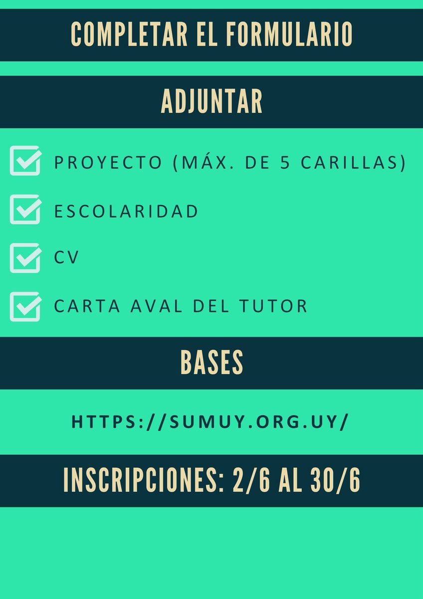 📢APIPES 2025🔬

Se encuentra abierto el llamado de Apoyo a Proyectos de Investigación para EstudianteS de grado (SUM-Biologística).  

#APIPES     

El llamado permanecerá abierto hasta 30 de junio de 2025 inclusive

Más información en: sumuy.org.uy