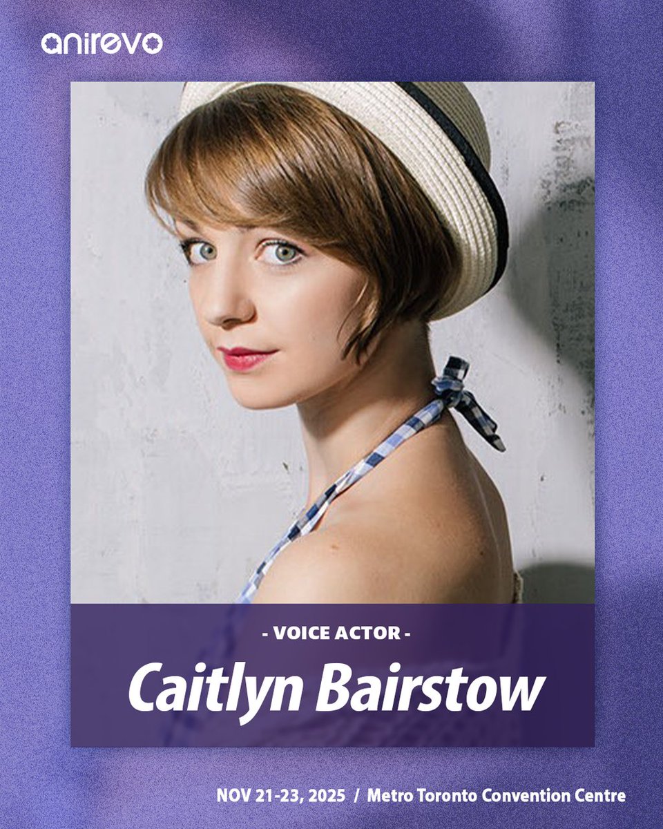 AnirevoToronto's tweet image. 🎉 Welcome the amazing @CaityBair to #ART2025!
From anime to games, Caitlyn Bairstow has voiced fan-favorite characters like:
🎙️ Chika Amatori (World Trigger)
🎮 Mercenary W (Arknights)
🧵 Blue Bobbin (My Little Pony)
…and more!
Get ready to meet this powerhouse talent!