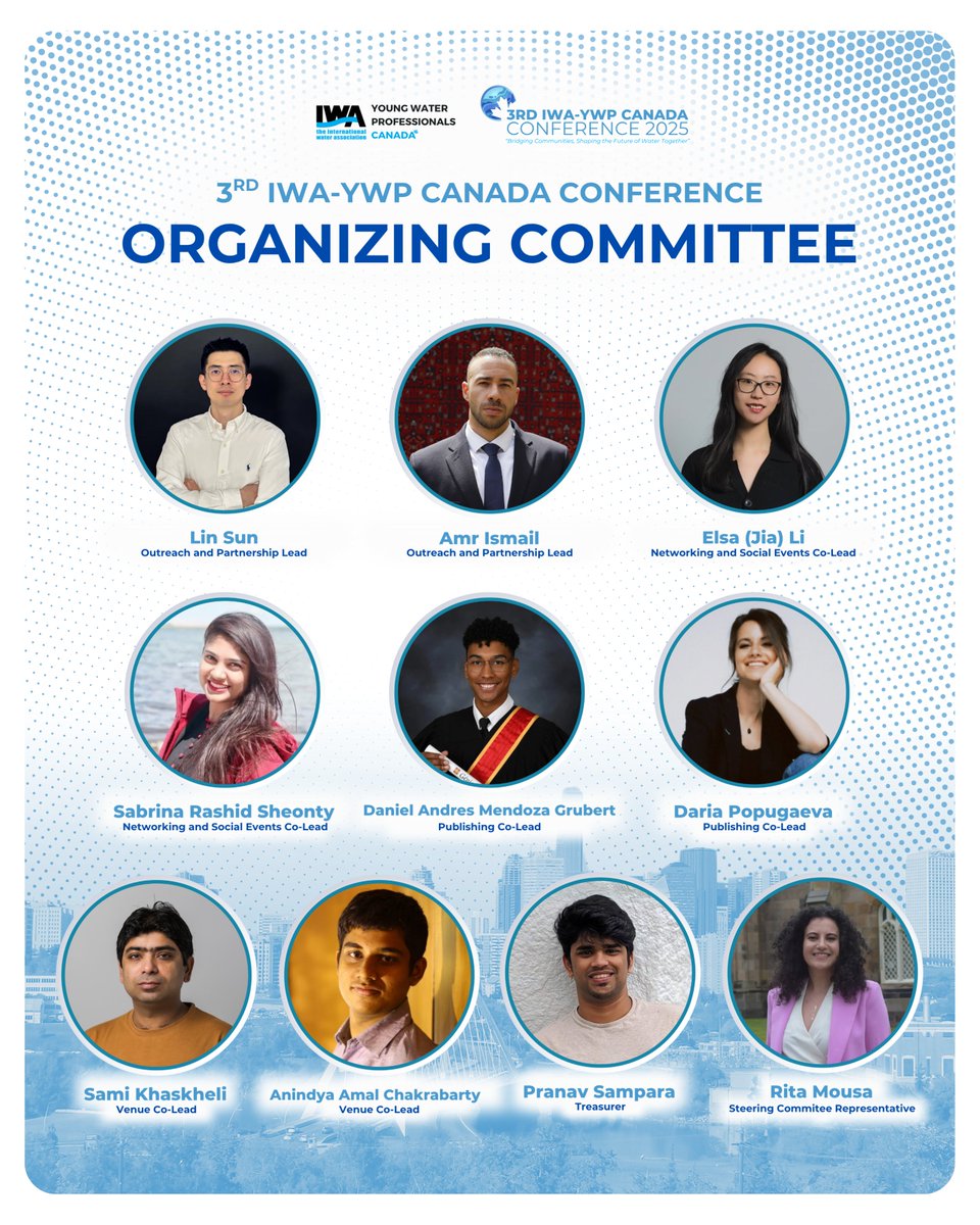 The organizing committee behind the 3rd IWA-YWP Canada Conference is bringing together emerging professionals and sector leaders to tackle the future of water with purpose and precision. Meet the team:  iwa-ywp.ca/2024/10/31/con…

🔗 Register now: iwa-ywp.ca/registration-p…