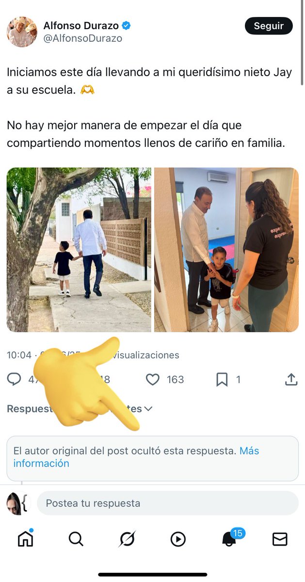 Y <a href="/AlfonsoDurazo/">Alfonso Durazo</a> ocultó mi respuesta a su post.