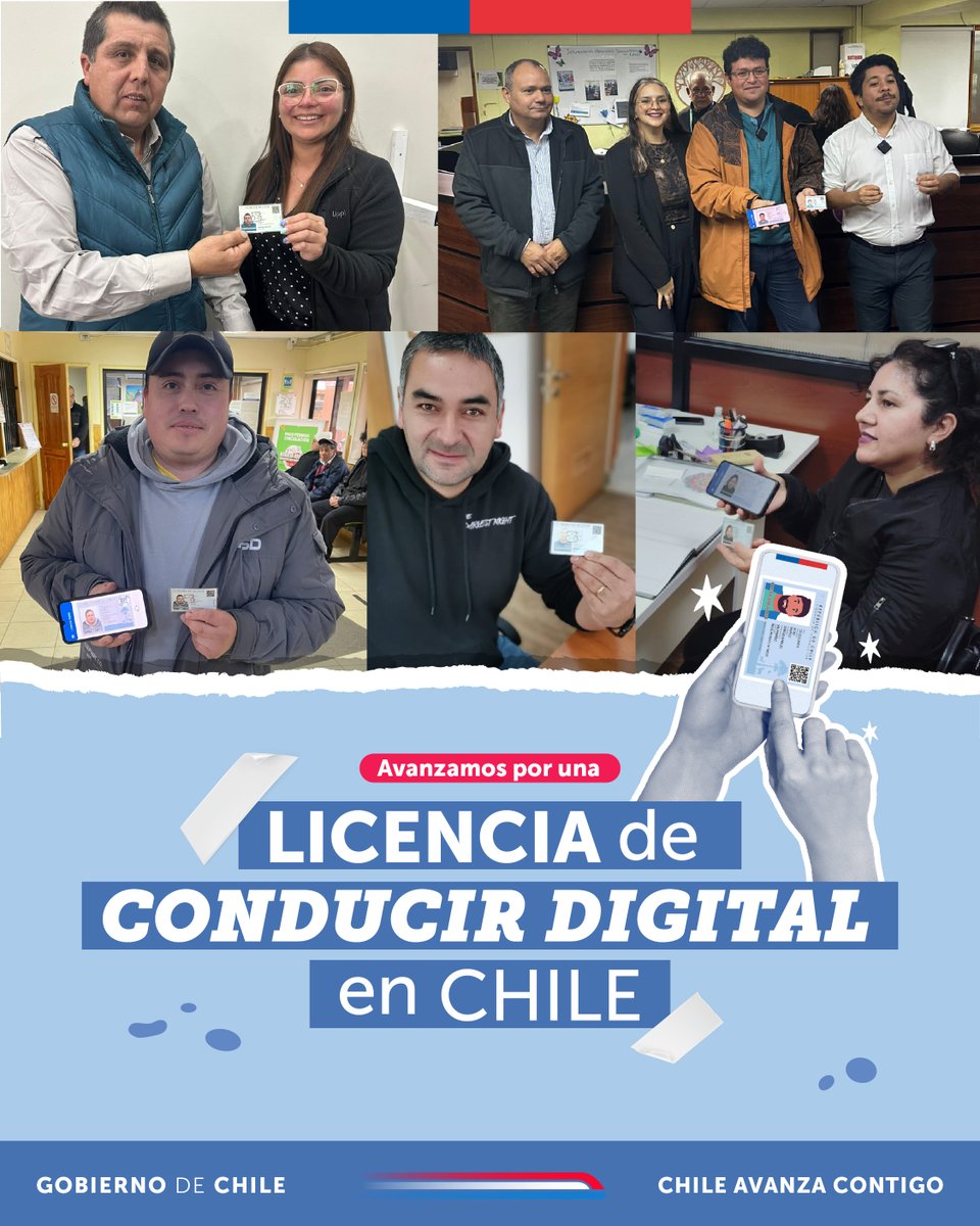 📲 ¡Desde hoy, Atacama, Coquimbo, Ñuble, Los Ríos y Los Lagos tienen Licencia de Conducir Digital! 

Más seguridad, eficiencia y tecnología para las y los conductores. 

📎 ¿Cuándo llega a tu región? Revísalo en conaset.cl 

#MovámonosSeguros