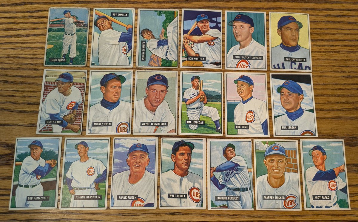 ...and 1951 Bowman Cubs team set is in the books. Love the random views of Wrigley or Catalina Island on the 50 and 51s.

724 / 764 for the 49 Bowman - 72 Topps Cubs base run