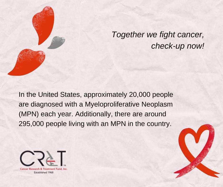 📢 This month, CR&amp;T is raising awareness for blood cancers, including Myeloproliferative Neoplasms (MPNs). MPNs are rare blood cancers that can impact anyone — but together, we can make a difference.

🩸 Learn. Share. Support.
#MPNAwareness #BloodCancer #SupportResearch