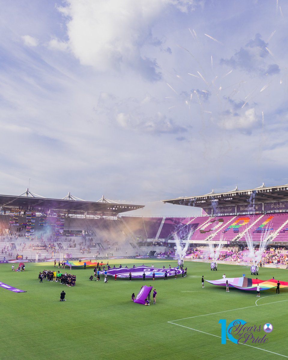 ORLPride's tweet photo. Through the Years: Pride in Our City 💜 #10YearsOfPride https://t.co/b2r8moMFKH