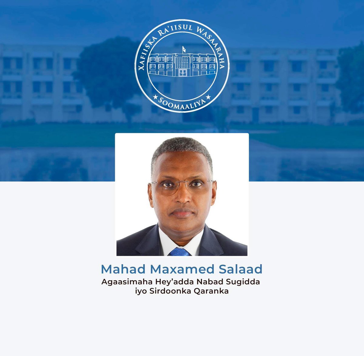 KingEssa's tweet photo. Congratulations to @mahadsalad… it’s time to restore our offense to eliminate the terrorist group… Somalia Missed you https://t.co/QqCJg2ifw1