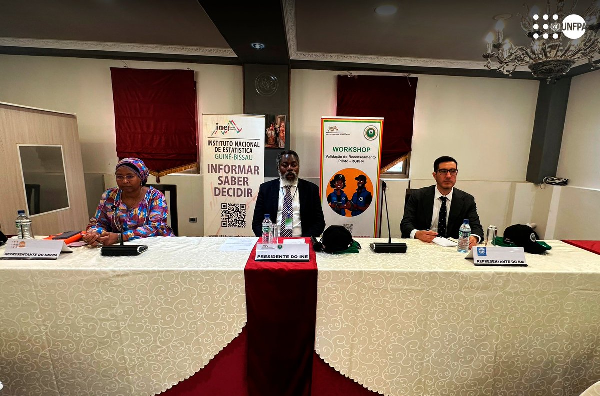 UNFPAGNB's tweet image. The 4th General Population and Housing Pilot Census Validation Workshop kicked off today in Bissau! INE and partners are rigorously assessing tools, methods, and results, preparing for Guinea-Bissau's first fully digital national census. 

#census 
#everyonecounts