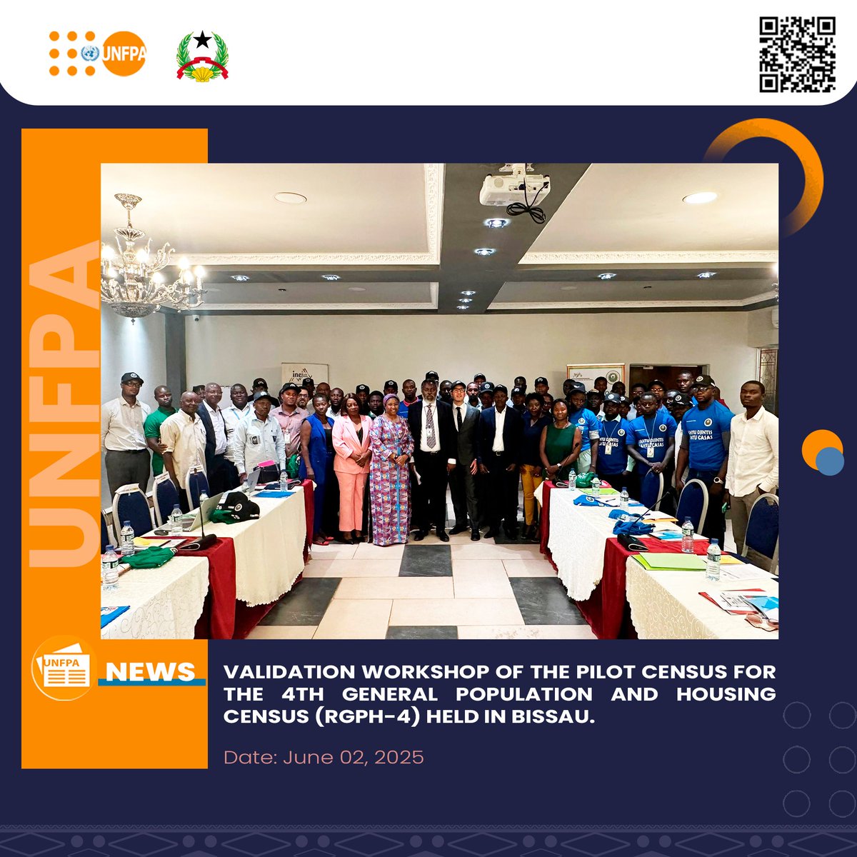 UNFPAGNB's tweet image. The 4th General Population and Housing Pilot Census Validation Workshop kicked off today in Bissau! INE and partners are rigorously assessing tools, methods, and results, preparing for Guinea-Bissau's first fully digital national census. 

#census 
#everyonecounts