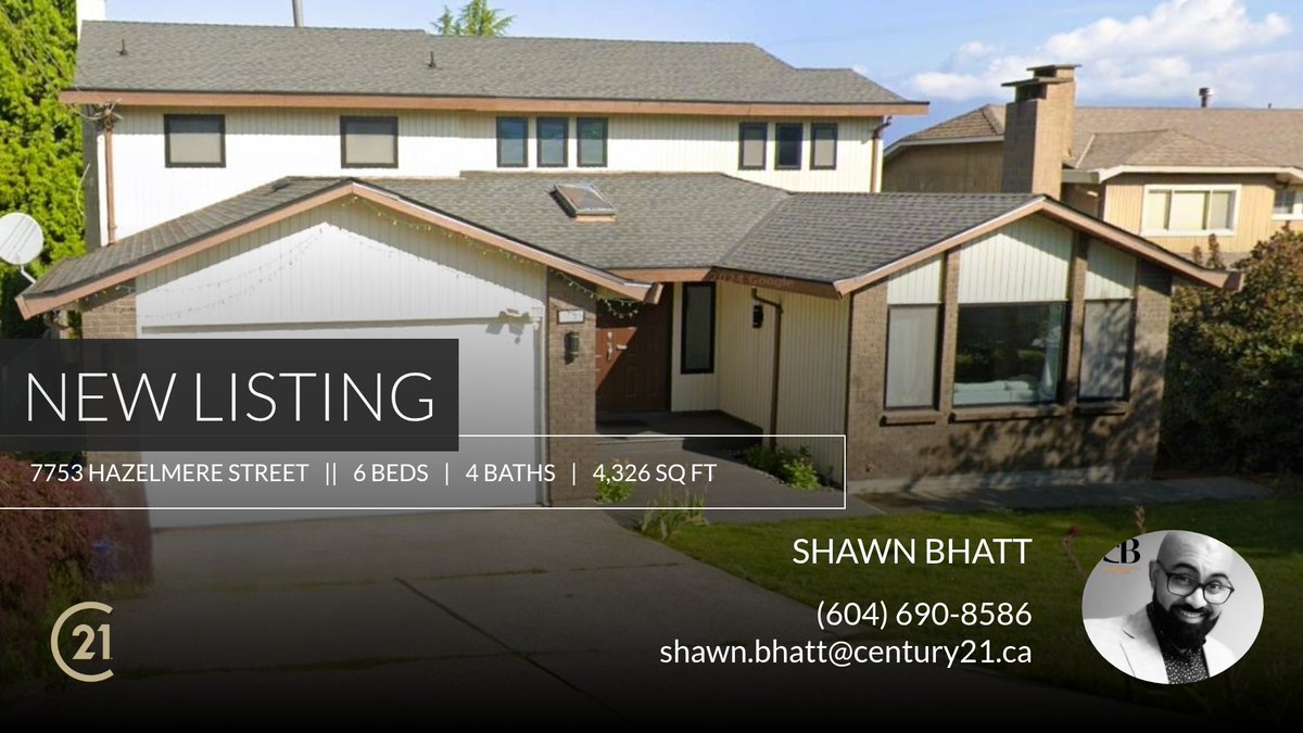 Shawn_B23's tweet photo. 📍 New Listing 📍 Take a look at this fantastic new property that just hit the market located at 7753 Hazelmere Street in Burnaby. Reach out here or at (604) 690-8586 for more information!

Listed by Gary Ghag

Shawn Bhatt
Century ... https://t.co/n6kg2rFG3C https://t.co/y2nWsUmQtb