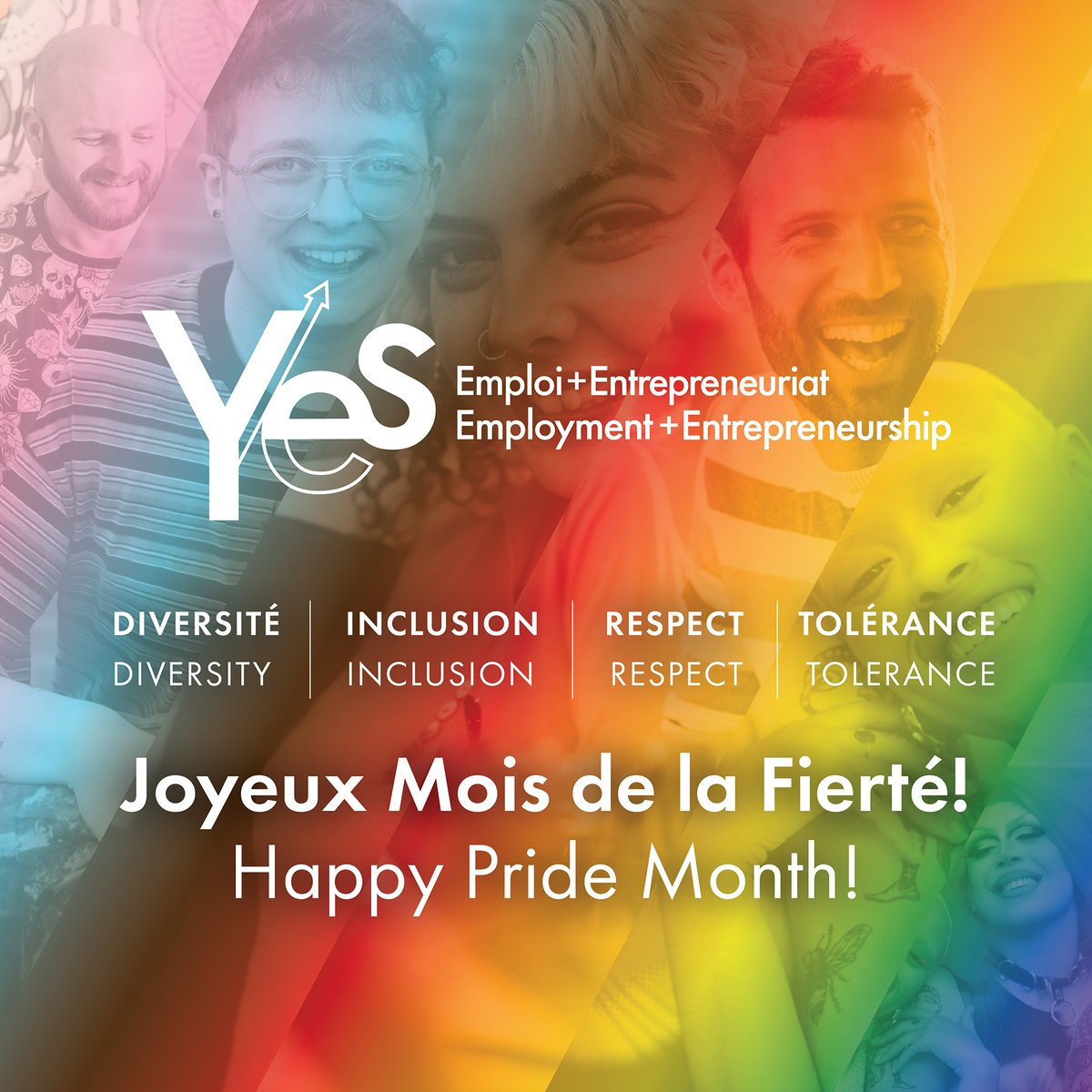 🏳️‍🌈 Happy Pride Month / Joyeux Mois de la Fierté! 🏳️‍🌈
At YES, we celebrate love, identity &amp; inclusion — in June &amp; all year long.
Chez YES, on célèbre l’amour, l’identité et l’inclusion — en juin et toute l’année.
#PrideMonth2025 #Fierté2025 #MontrealPride #YESMontreal #LGBTQIA2S