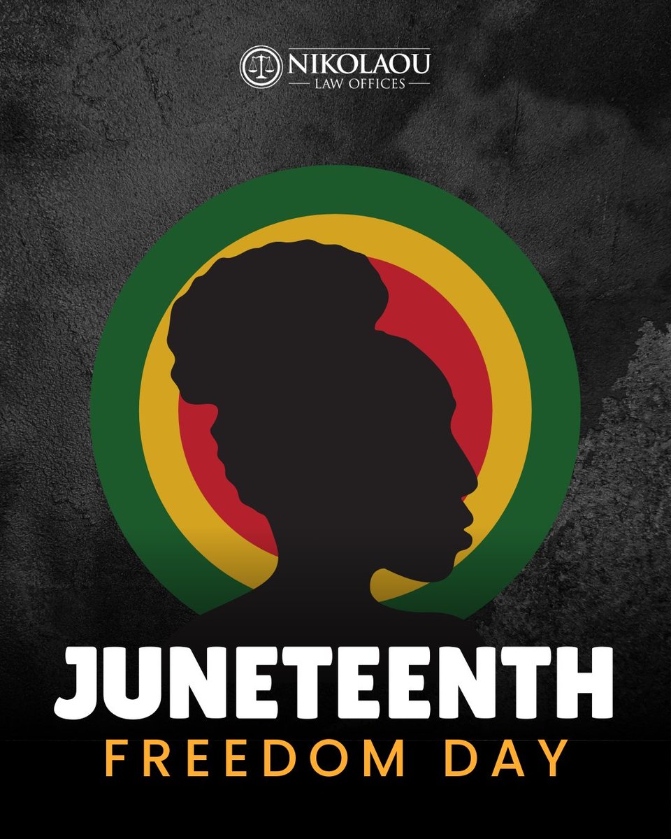 NikolaouLaw's tweet photo. Today, we honor the rich history and culture of the African American community. Let's reflect, educate, and inspire change together.

#Juneteenth #NikolaouLawOffices #GreaterPhiladelphia #Montco #Delco #TheMainLine #Lawyer #BusinessLaw #EstatePlanning https://t.co/4hJFLnmNqr