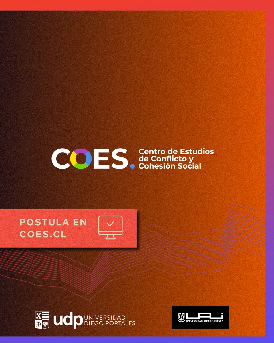 📣XII Conferencia Internacional COES ¿Es la democracia realmente el problema? Te invitamos a reflexionar sobre sus transformaciones, tensiones y desafíos.
Envía tu propuesta antes del martes 15/07, 23:59 (hora Chile continental)

📩 Más info: tinyurl.com/CALL-XIIConfer…
