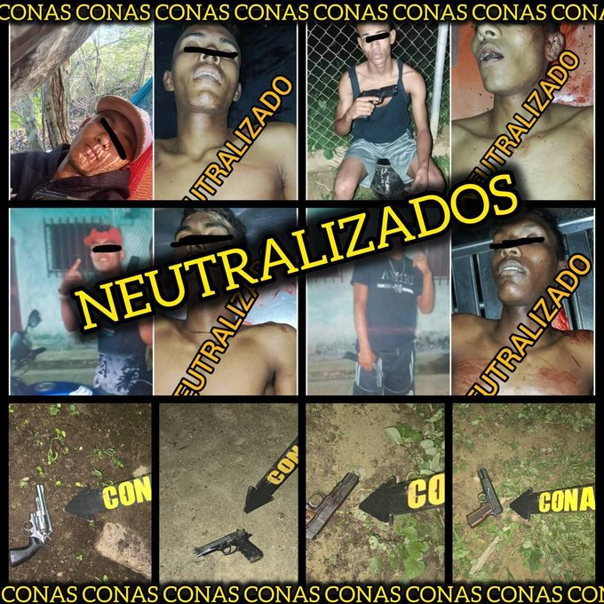 Comando Nacional Antiextorsión y Secuestro de la GNB ejecutó un operativo en Guárico logrando abatir a 4 integrantes del Tren del Llano.
Los Criminales neutralizados en el municipio José Félix Ribas ,Tucupido, eran conocidos bajo los alias de Roky, El Negro, Renito y Aaron.