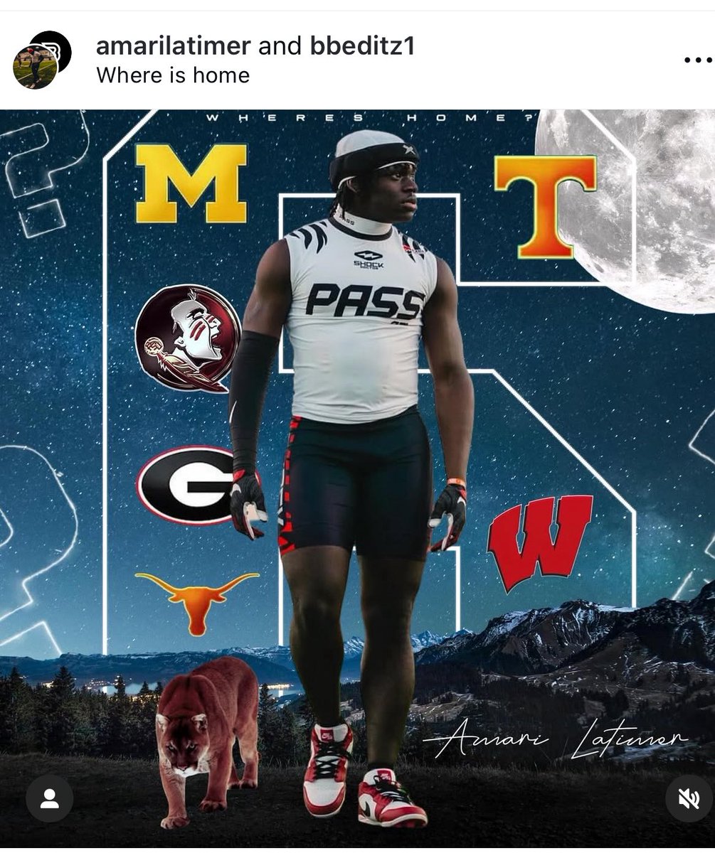 News via his Instagram: four-star RB TARGET Amari Latimer is down to six. Just took a strong OV to Wisconsin #Badgers