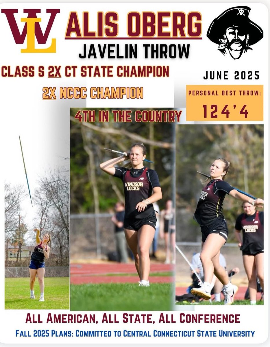 SarahOberg4's tweet photo. Congratulations again @alis_oberg! 2X state champ. Top three throws and 18’ lead on second. Small town, big dreams! @JI_sports @ciacsports @throws @trackbarn @ciactrack https://t.co/8jcf4axRpI