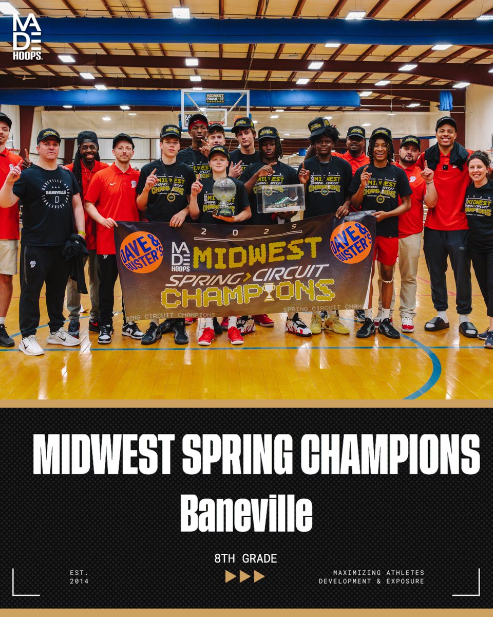 madehoops's tweet image. Congrats to our Midwest Spring 8th Grade Champions 👏: 

Baneville - @Baneville_