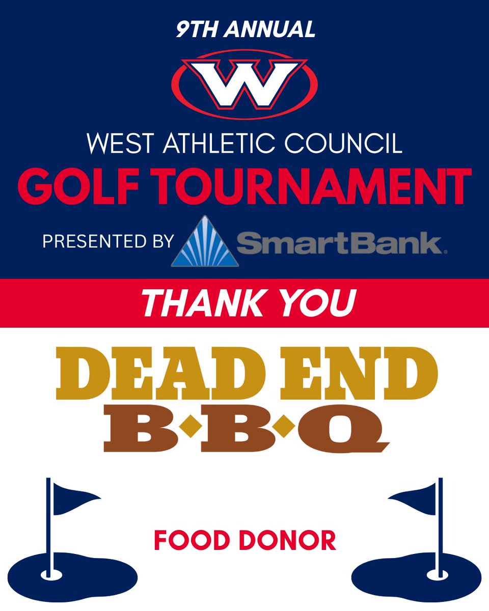 Thank you to Dead End BBQ for donating food for this year’s golf tournament! #OneWest