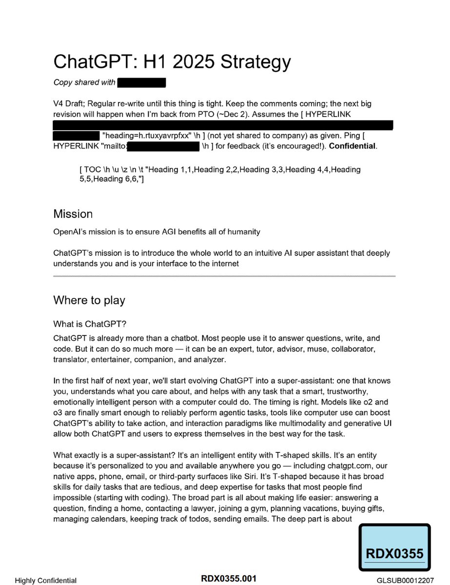 🚨 BREAKING: OpenAI's 2025 strategy was leaked, and the company plans to turn ChatGPT into a "superassistant":