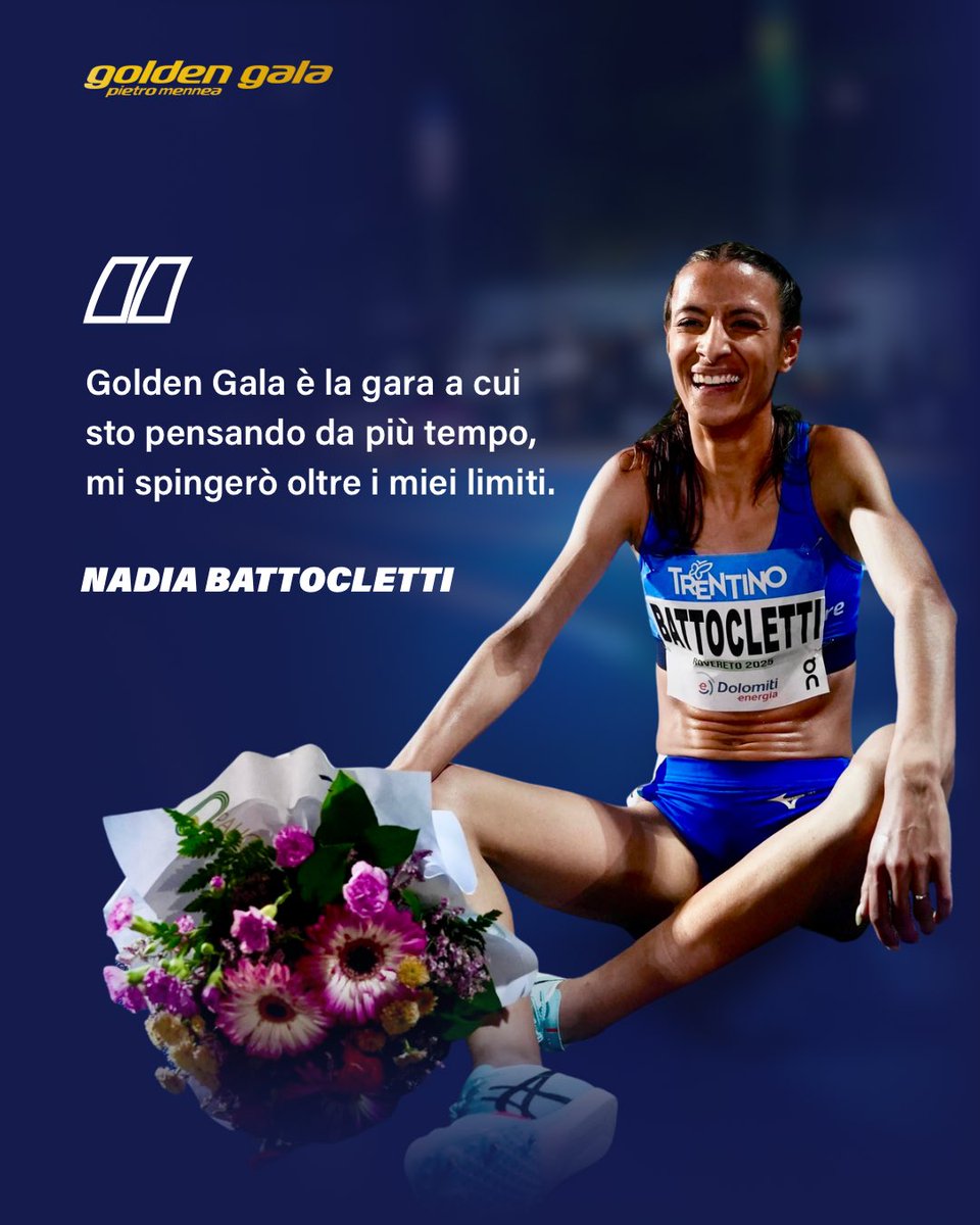 🧠 Determinazione, passione, voglia di lasciare il segno.
Nadia è pronta a dare tutto al #GoldenGala 💥

⌛️ Mancano pochi giorni: non perderla allo Stadio Olimpico!

🗓️ 6 giugno 2025
🎟️ Tickets: shorturl.at/3yyYK

#RomeDL #DiamondLeague #RoadToTheFinal