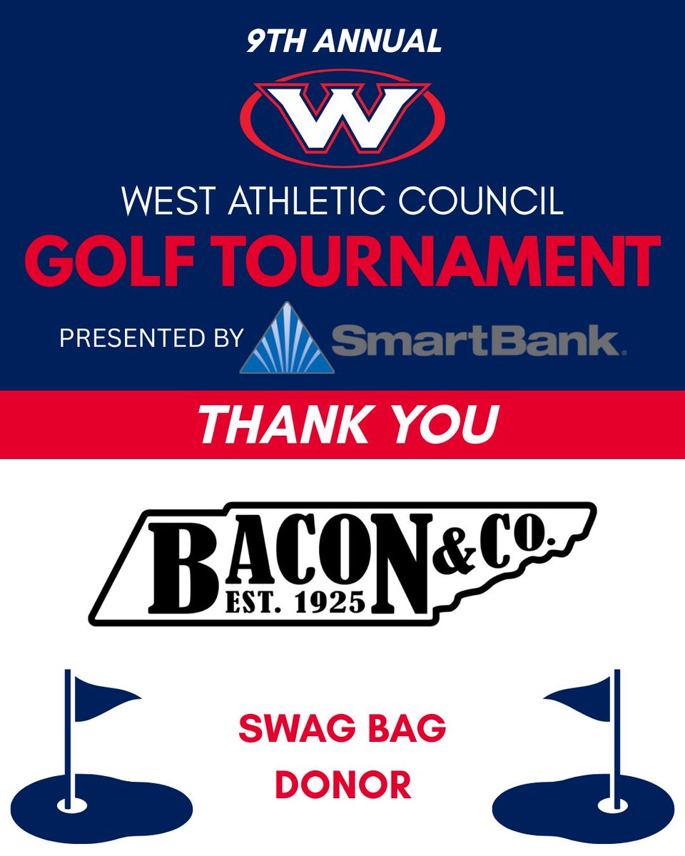 Thank you to Bacon &amp; Co. for donating swag bags for this year’s golf tournament! #OneWest