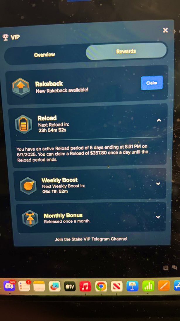 I just got my daily reload reset for a $359 daily reload , I will pick one person who like and comment on this tweet who will get my daily reload for the next 6 days ! good luck #stakeus #stake #stakeindia #StakeMines #StakeToEarn #Stakely