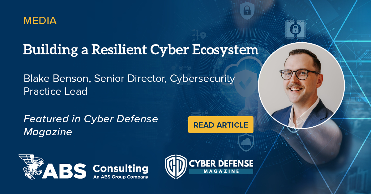 ABS Group (@_absgroup) on Twitter photo Digital-forward organizations are facing evolving threats, but protection and risk-mitigation activities do not need to shift priorities, says Blake Benson, ABS Consulting Senior Director and Cybersecurity Practice Lead. <a href="/cyberdefensemag/">CyberDefenseMagazine</a> recently sat down to review Benson’s top Digital-forward organizations are facing evolving threats, but protection and risk-mitigation activities do not need to shift priorities, says Blake Benson, ABS Consulting Senior Director and Cybersecurity Practice Lead. <a href="/cyberdefensemag/">CyberDefenseMagazine</a> recently sat down to review Benson’s top