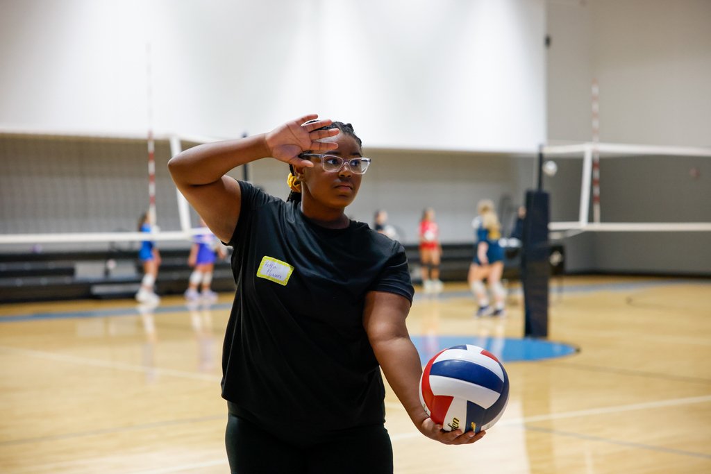 🏐🏈 It’s camp season at Rock Hill High School! Future Blue Hawks are sharpening their skills and having a blast at volleyball camp for 7th–8th graders and football camp for 1st–6th graders! #ProsperProud
