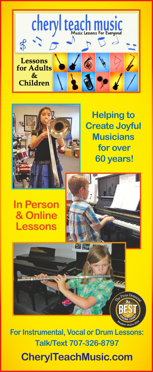 🎉 Summer Special! 🎉
Get a free consultation plus $10 off 4 lessons!

Interested? Call or text (707) 326-8797 today!
cherylteachmusic.com/contact-me/

#cherylteachmusic #musiclessons #sonomaCounty #santaRosa #Bayarea