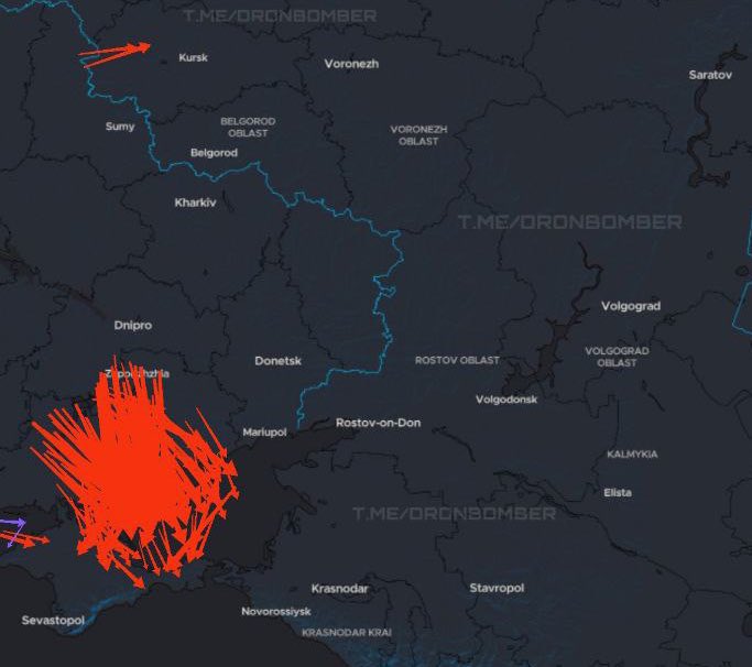 Ukraine tonight has launched a major drone attack, consisting of over 200 long-range attack drones, against Russian-occupied Crimea and Southwestern Russia.
