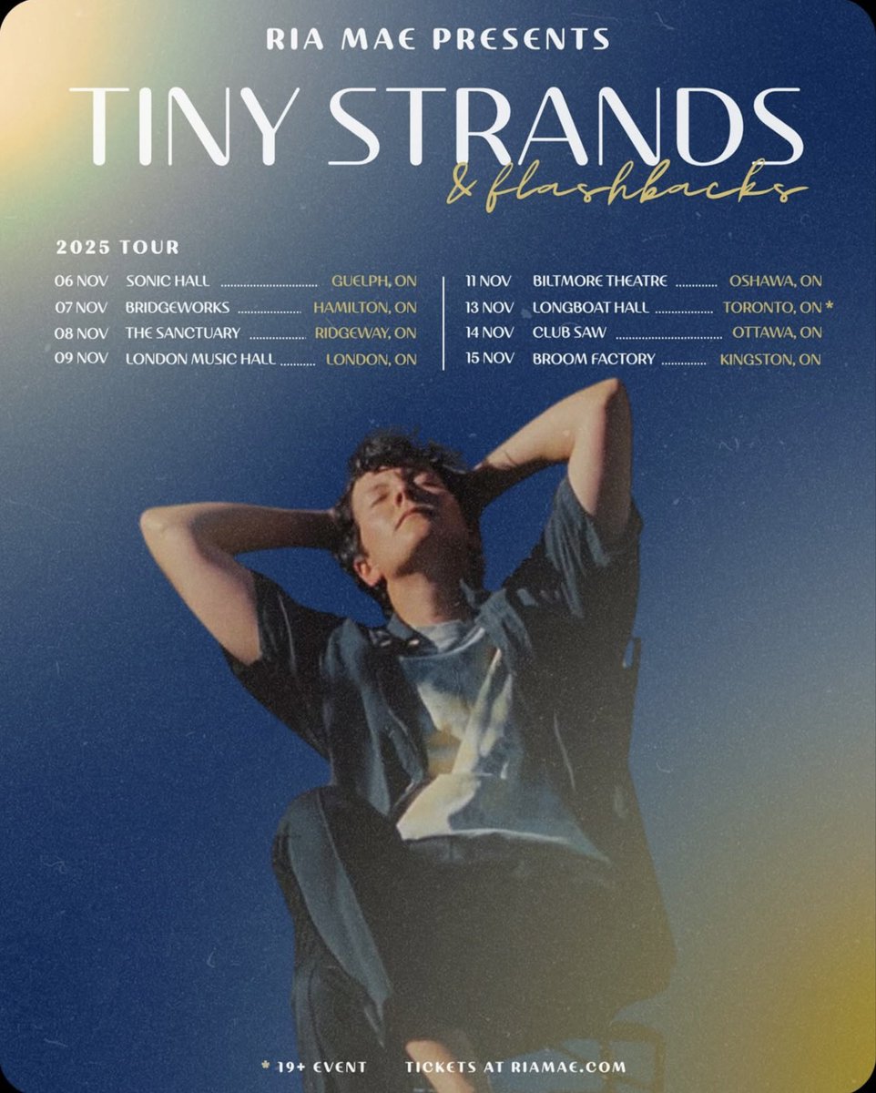 Ria Mae is bringing her Tiny Strands and Flashbacks Tour to Ontario this fall 🍂