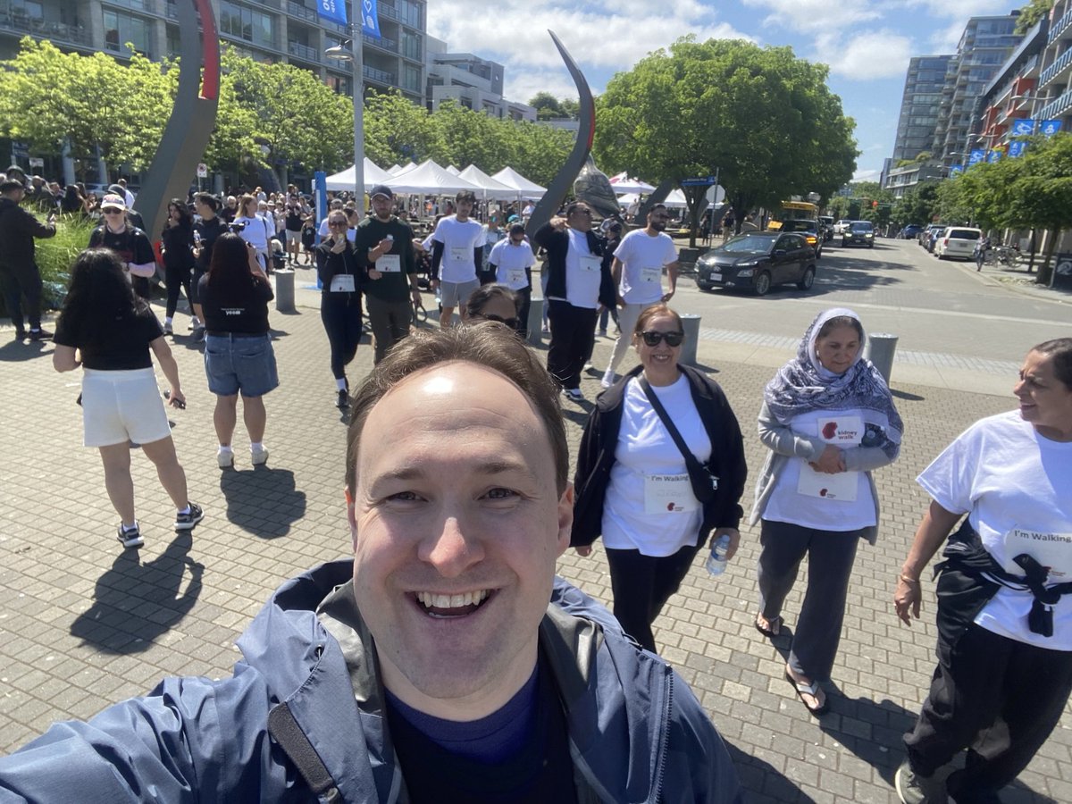 JMitchellNVAN's tweet photo. Great to kick off June with the Kidney Walk in Vancouver. Perfect sunny weather and a great community coming together in support of individuals and their families dealing with kidney disease. A big thank you to everyone who kindly sponsored my participation 🙏 #kidneywalk #kfoc https://t.co/z2EGn0o0oo