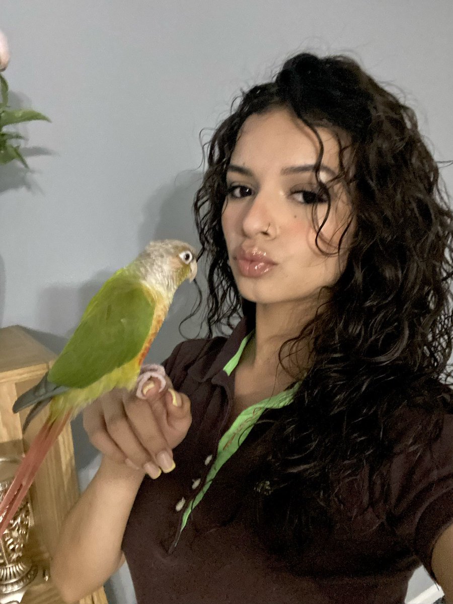 thisgirlbitess's tweet photo. just a girl &amp; her bird https://t.co/KP4ha2Wze5