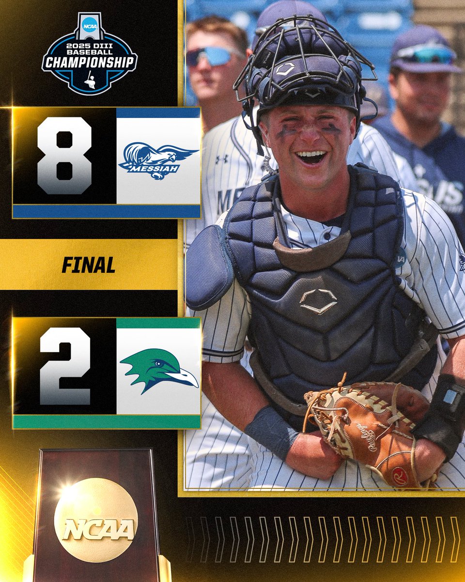 NCAA Division III (@ncaadiii) on Twitter photo MESSIAH RISES TO THE OCCASION, THE FALCONS ADVANCE TO THE CHAMPIONSHIP SERIES‼️🚨
<a href="/MessiahSports/">Messiah Athletics</a> clinches a berth to the Championship Series for the first time in program history!
#WhyD3 | #D3baseball MESSIAH RISES TO THE OCCASION, THE FALCONS ADVANCE TO THE CHAMPIONSHIP SERIES‼️🚨
<a href="/MessiahSports/">Messiah Athletics</a> clinches a berth to the Championship Series for the first time in program history!
#WhyD3 | #D3baseball