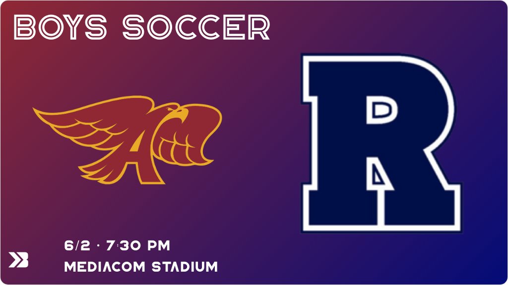 Boys Soccer (Varsity) Game Day! - Check out the event preview for the The Des Moines Roosevelt Roughriders vs The Ankeny Hawks. It starts at 7:30 PM and is at Mediacom Stadium. gobound.com/ia/ihsaa/boyss…