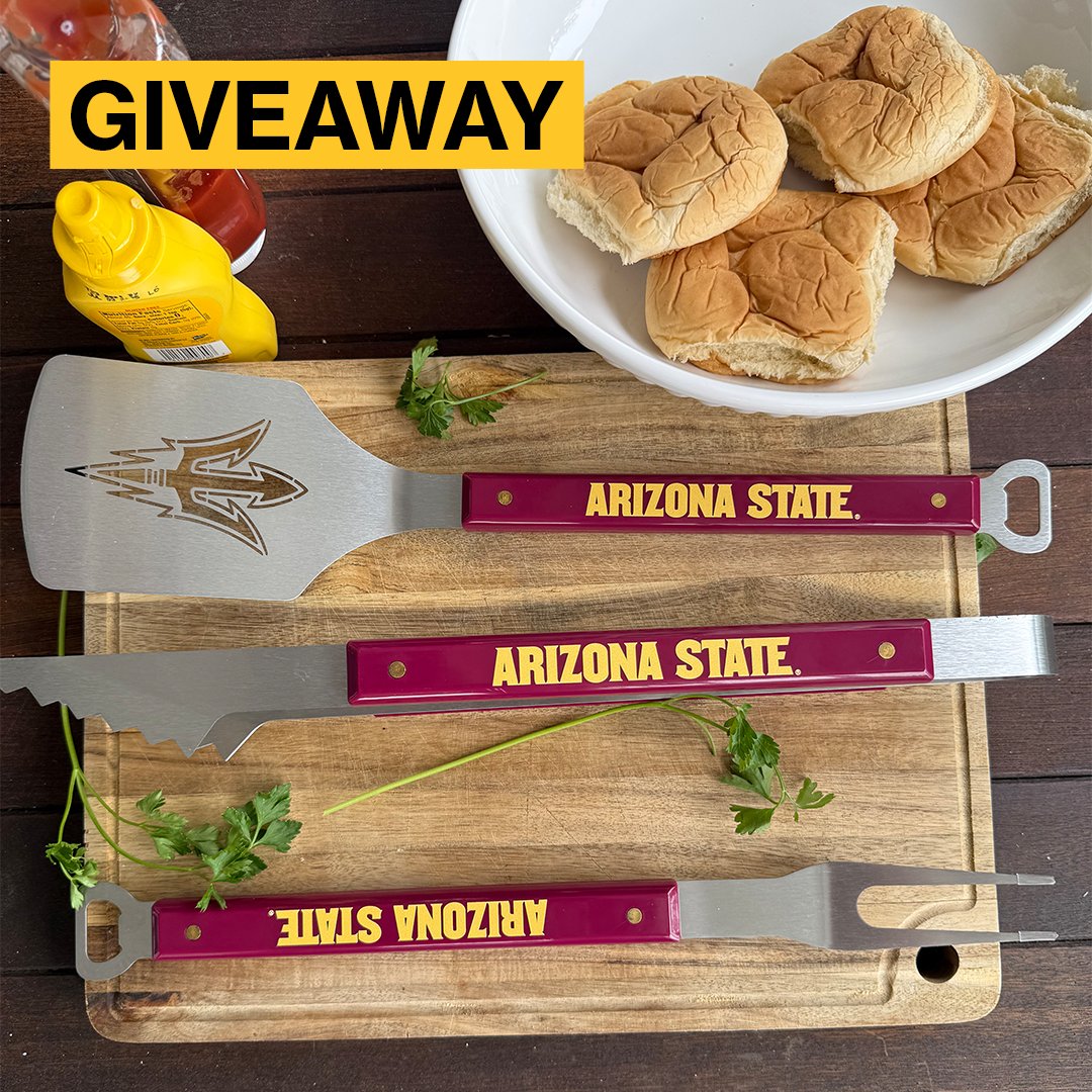 Summer is officially here, Sun Devils! Tell us your go-to barbecue dish at the family BBQ for a chance to win this ASU grill set. 🌭