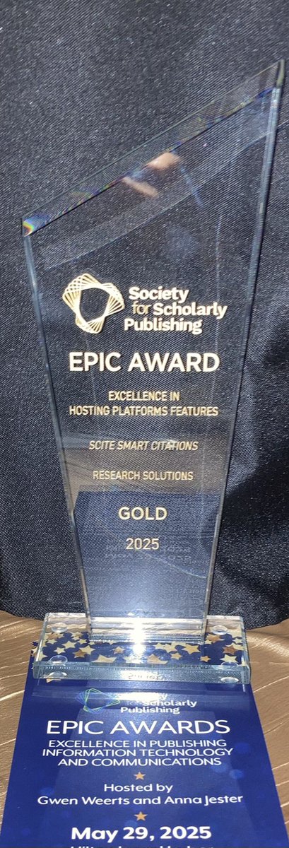 Smart Citations just won gold! We’re proud to share that <a href="/Scite/">Scite</a>’s Smart Citations have received the EPIC Award from <a href="/ScholarlyPub/">SSP</a>.

This honor reflects our ongoing commitment to advancing the world's knowledge with smarter, more reliable research tools!