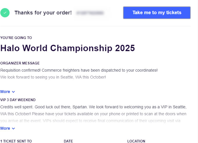 The final piece of the puzzle slots neatly into place! Flight ✅
Hotel ✅
Ticket ✅
Ya boi is booked! I'll see you in Seattle in October!  #HCS #HaloWorlds2025