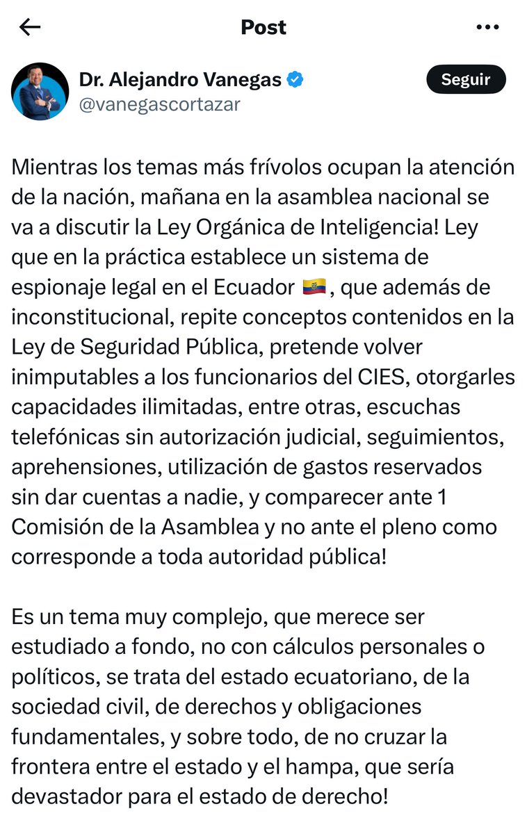 Muy grave lo que denuncia Ricardo Venegas.