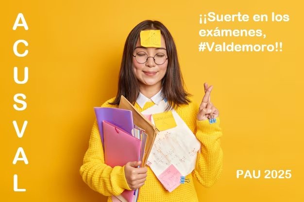 Desde ACUSVAL deseamos mucha suerte a todos los estudiantes de #Valdemoro que mañana se enfrentan a la PAU.
Mucho ánimo 👩‍🎓🧑‍🎓