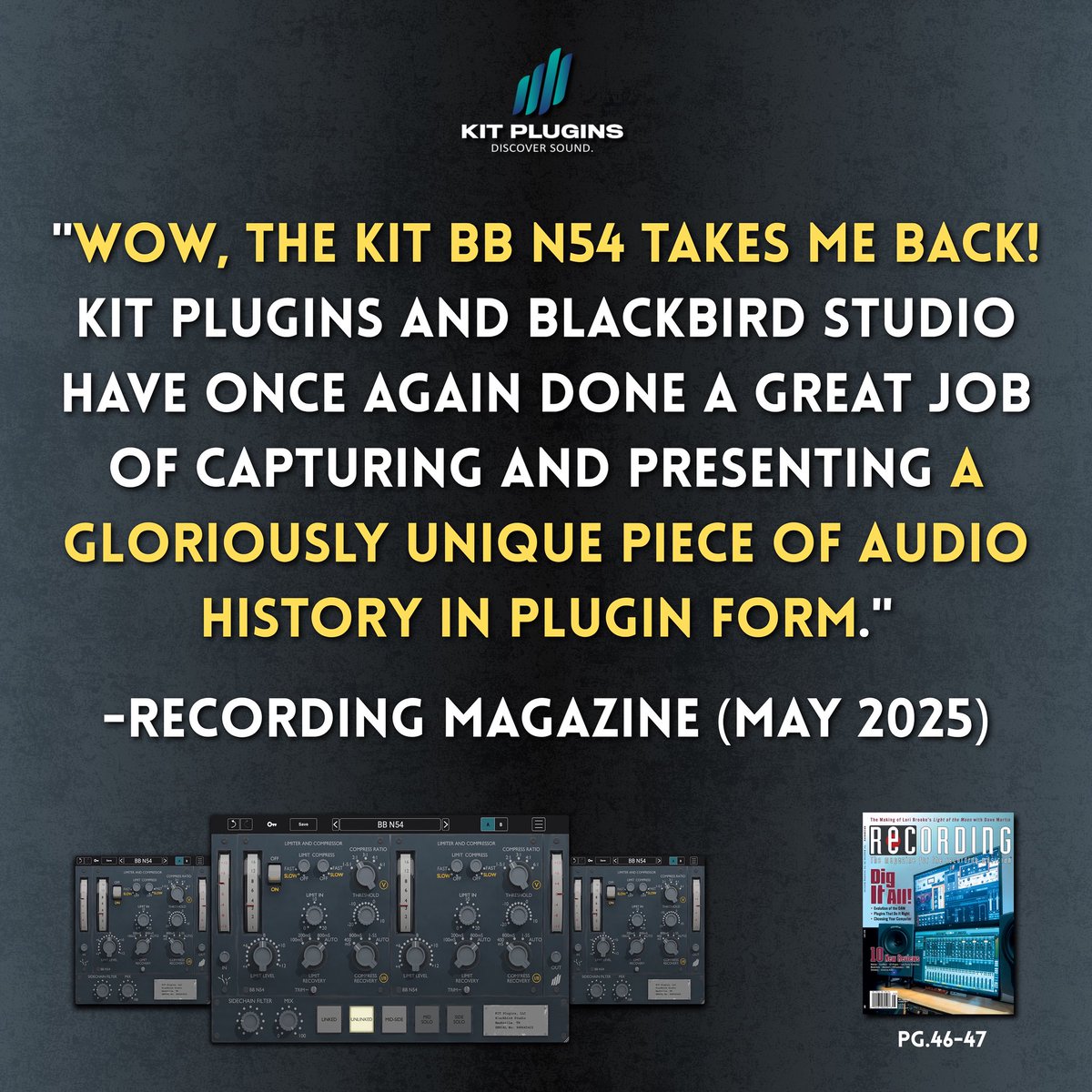 We’re excited to share that the BB N54 was featured in the May 2025 issue of <a href="/RecordingMag/">recordingmag</a>! This review (pages 46–47) dives into everything that makes the BB N54 such a powerful and musical dynamics tool.

Check it out!

➡️ recordingmag.com