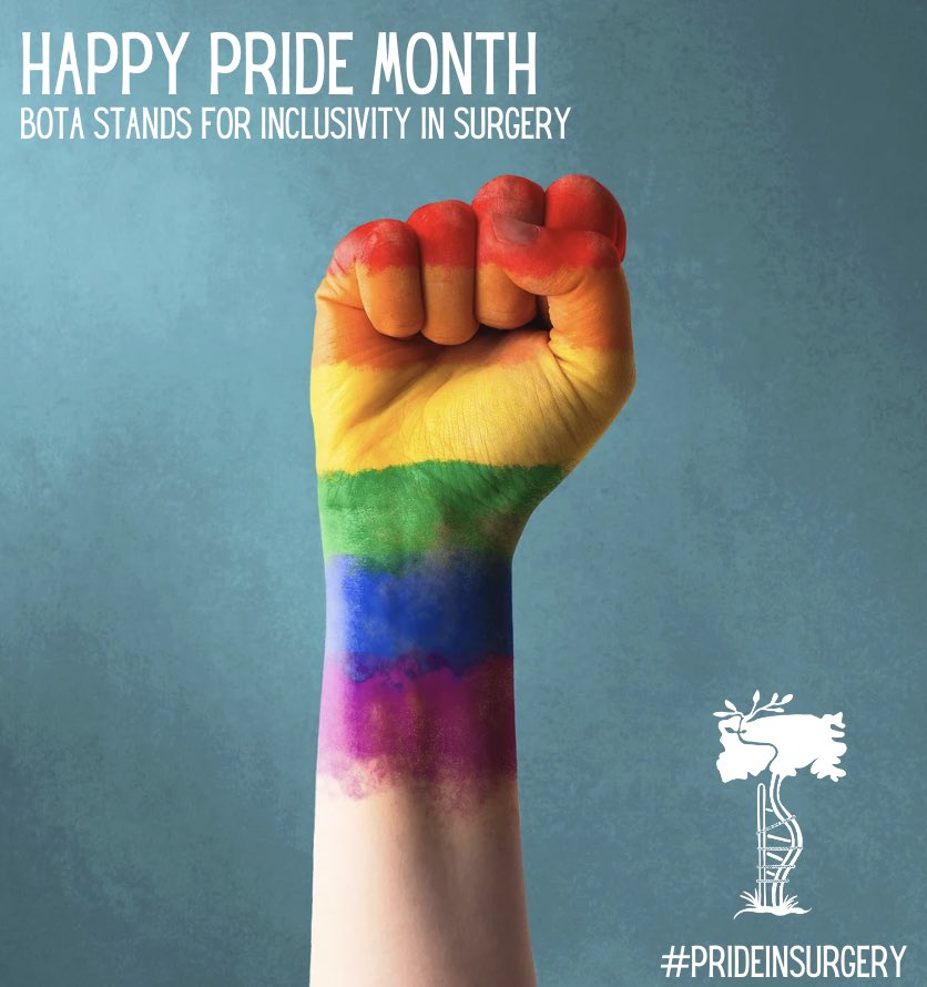 BOTA (@bota_uk) on Twitter photo Happy #Pridemonth
BOTA stands for inclusivity, and we are proud to stand with our LGBTQ+ members. We are working hard to help build an orthopaedic community is accessible to all, and represents all.
Find out more here:
bota.org.uk/wellbeing-supp…
#prideinsurgery <a href="/PRiSM_Surgery/">Pride in Surgery Forum</a> Happy #Pridemonth
BOTA stands for inclusivity, and we are proud to stand with our LGBTQ+ members. We are working hard to help build an orthopaedic community is accessible to all, and represents all.
Find out more here:
bota.org.uk/wellbeing-supp…
#prideinsurgery <a href="/PRiSM_Surgery/">Pride in Surgery Forum</a>