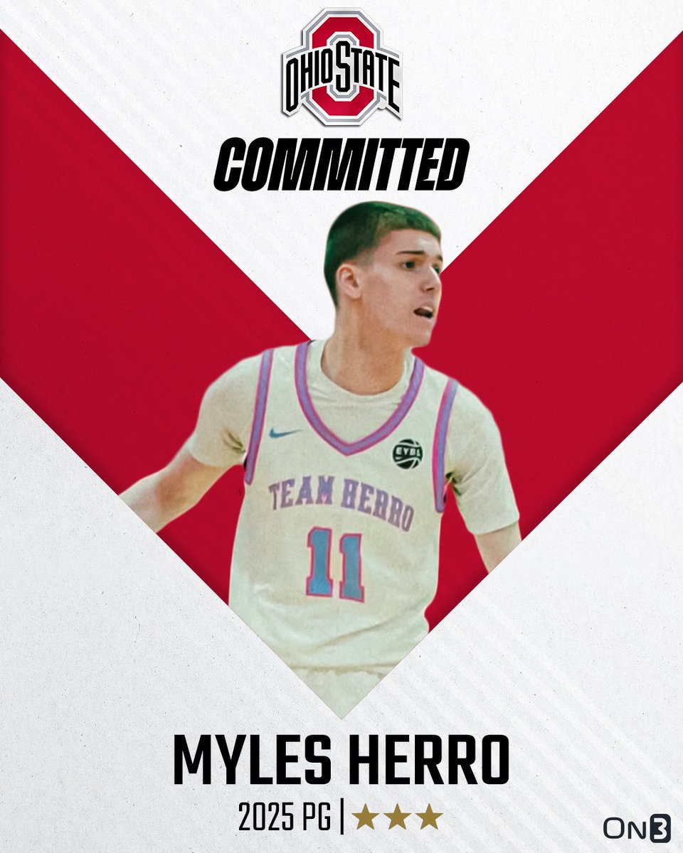 BOOOOOM 💥

Ohio State has added three-star point guard Myles Herro to its 2025 class 🌰

He is the younger brother of former Kentucky standout and current Miami Heat shooting guard Tyler Herro 👀

READ: on3.com/teams/ohio-sta…
