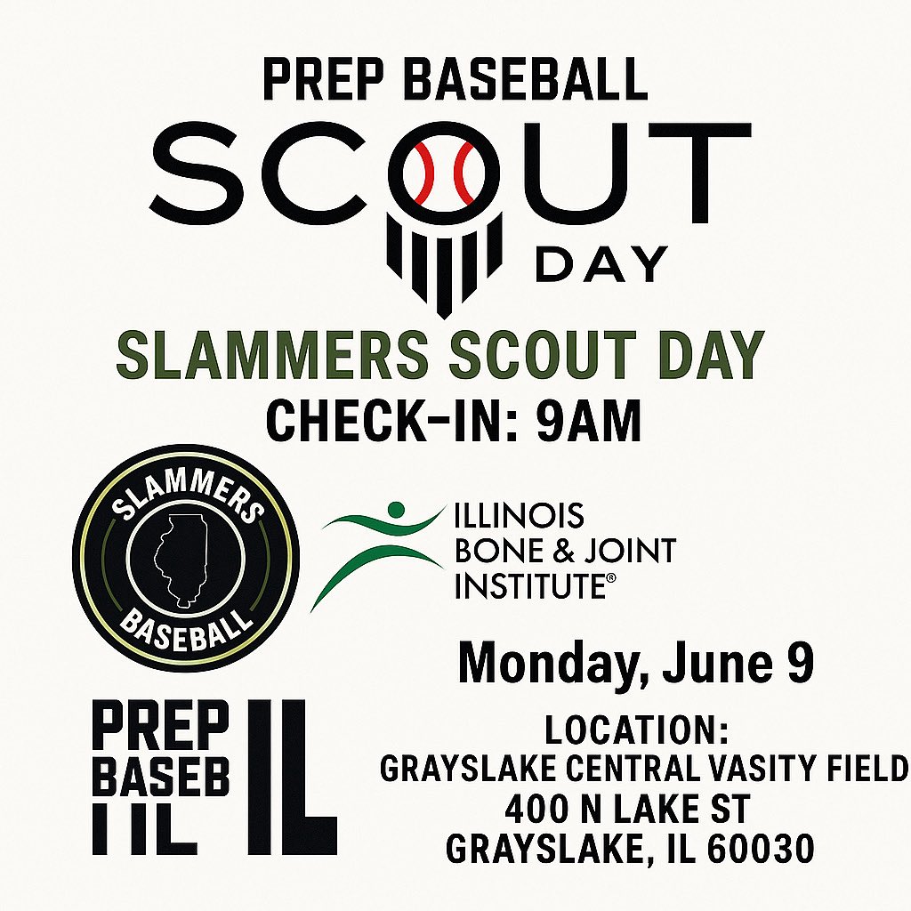 ⏲️ 1 week away ⏲️

1 week until our @prepbaseballil scout day! Exclusive to all  Slammers players. The PBR staff will be on hand running the event for only Slammers players. For players it’s a great opportunity to get a profile or update your metrics!

prepbaseballreport.com/event/IL/slamm…