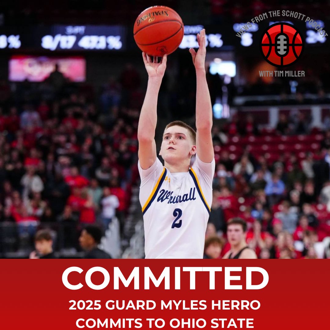 Views From The Schott Podcast (@theschottpod) on Twitter photo 🚨 NEW COMMITMENT 🚨
Three-star guard from Wisconsin Myles Herro has committed to Ohio State.
Herro is the younger brother of Miami Heat guard Tyler Herro, who played for <a href="/CoachJoelJustus/">Joel Justus</a> at Kentucky. 🚨 NEW COMMITMENT 🚨
Three-star guard from Wisconsin Myles Herro has committed to Ohio State.
Herro is the younger brother of Miami Heat guard Tyler Herro, who played for <a href="/CoachJoelJustus/">Joel Justus</a> at Kentucky.