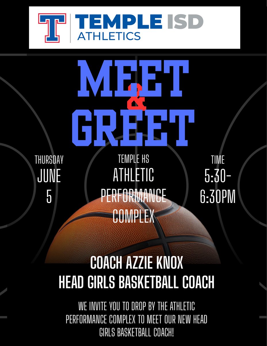 Steve Prentiss, MEd, ATC, LAT, CAA (@coachprentiss) on Twitter photo Join us this Thursday for a Meet & Greet with our new Head Girls Basketball Coach. June 5 from 5:30pm-6:30pm at the Athletic Performance Complex <a href="/templewildcats/">Temple Wildcats</a> <a href="/TempleISD/">Temple ISD</a> <a href="/OttTempleISD/">Bobby Ott</a> Join us this Thursday for a Meet & Greet with our new Head Girls Basketball Coach. June 5 from 5:30pm-6:30pm at the Athletic Performance Complex <a href="/templewildcats/">Temple Wildcats</a> <a href="/TempleISD/">Temple ISD</a> <a href="/OttTempleISD/">Bobby Ott</a>
