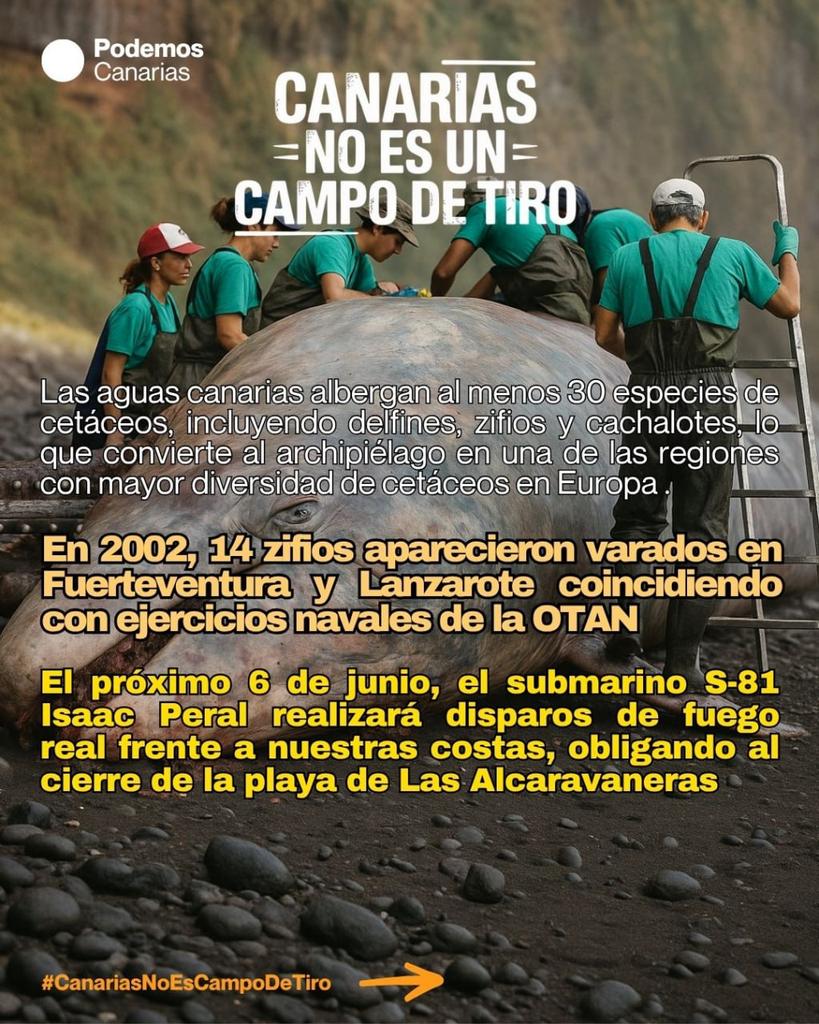 Canarias no es un Campo de Tiro, ni queremos que se convierta.
<a href="/PodemosCanarias/">Podemos Canarias</a>