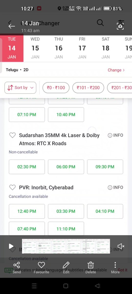 Nameisnaveen66's tweet photo. idhi 5th day hyd motham Go green except 2-3 theatres 
Day4 nunche washout aina movie 10 days tarvata 15L ekkadinunchi vachay 
Original 70-80L vuntadhi https://t.co/x0aRlgNMb3