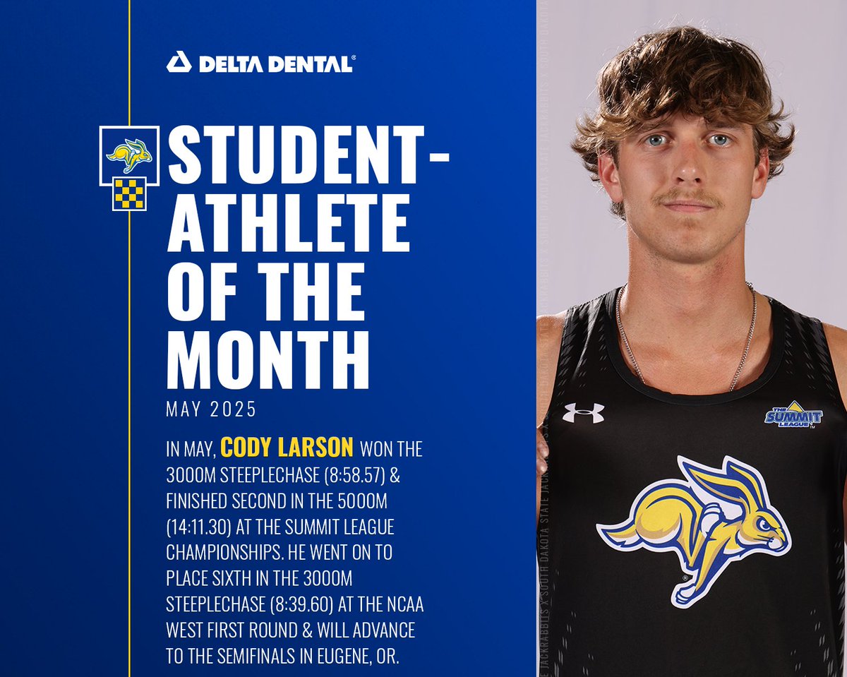South Dakota State Jackrabbits (@gojackssdsu) on Twitter photo The Delta Dental SAOTM for May is <a href="/GoJacksSB/">Jackrabbit Softball</a> senior, Brooke Dumont, & <a href="/GoJacksTFXC/">Jackrabbit Cross Country // Track & Field</a> junior, Cody Larson! π
#GoJacks π° The Delta Dental SAOTM for May is <a href="/GoJacksSB/">Jackrabbit Softball</a> senior, Brooke Dumont, & <a href="/GoJacksTFXC/">Jackrabbit Cross Country // Track & Field</a> junior, Cody Larson! π
#GoJacks π°