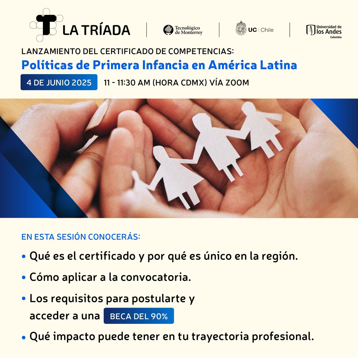 🎓 ¿Te interesa impulsar políticas públicas para transformar la vida de niñas y niños en América Latina?

Conéctate este 4 de junio al evento de lanzamiento del Certificado de Competencias en Políticas de Primera Infancia, una convocatoria regional dirigida a líderes,