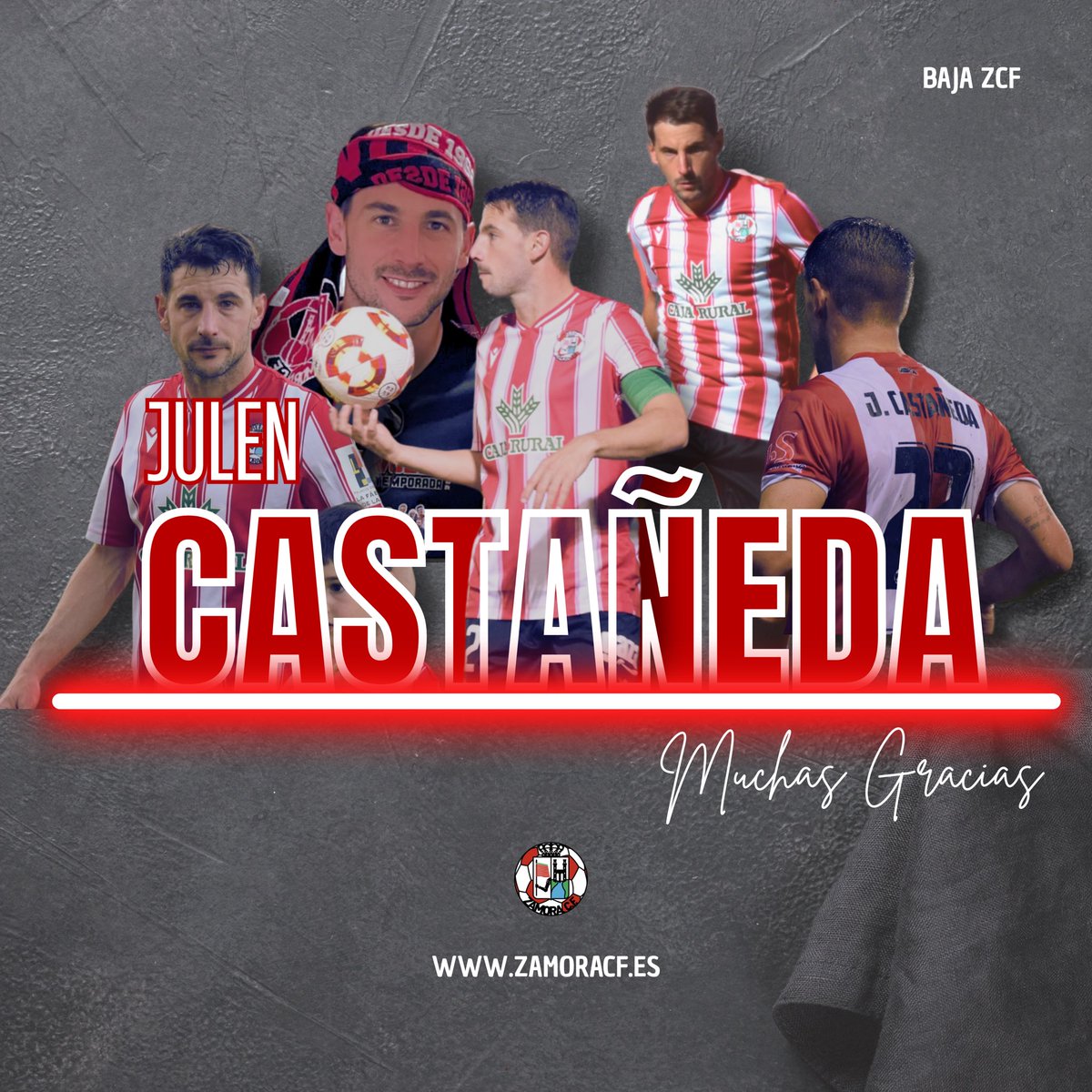 BAJA ZCF🚨|

Julen Castañeda abandona el Zamora CF tras 2 temporadas en nuestro equipo ⚽️

Uno de los héroes del ascenso del año pasado se despide de la familia rojiblanca ♥️

¡Mucha suerte para tu futuro Julen y GRACIAS por todo!🤩

#VamosMiZamora #UnoDiNoi